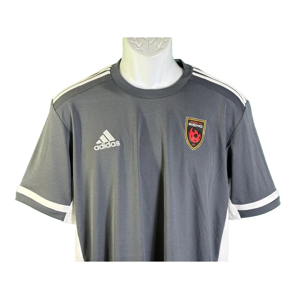 Adidas Soccer Jersey Mens Large Gray Phoenix Rising FC AeroReady DW6753 NEW